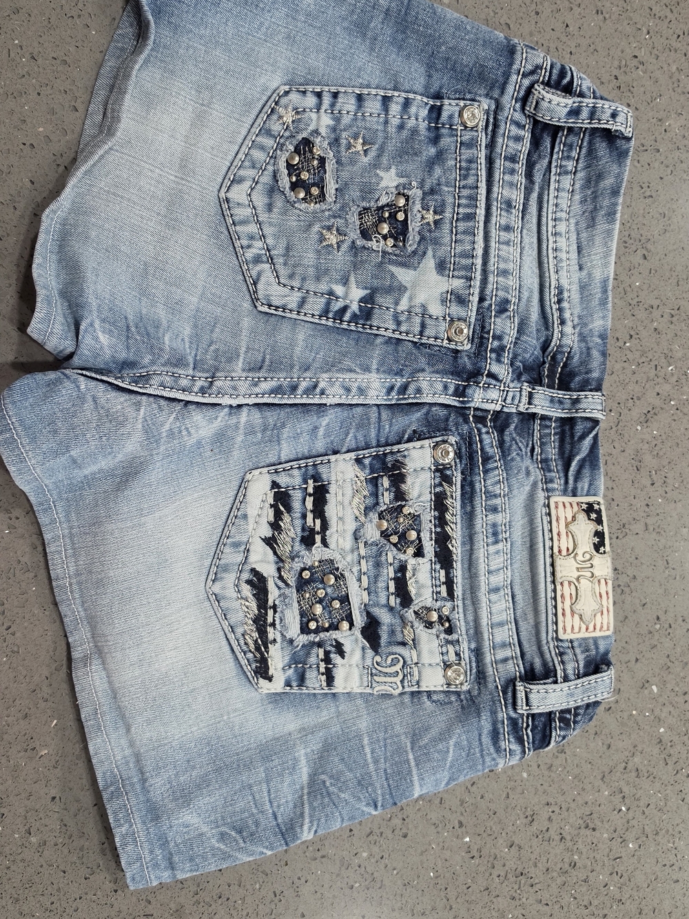 Miss Me Light Blue Faded Denim Shorts - Picture 2 of 6